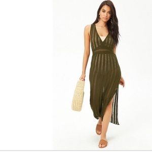 Forever 21 sheer ribbed maxi dress